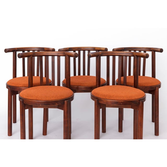 Pair of Bentwood Chairs in Stained Beech, 1950s (attributed) Unknown manufacturer A beautiful pair of vintage bentwood...