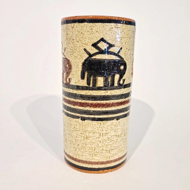 Mid Century Aldo Londi Bitossi Elephant Vase For Sale In Raleigh - Image 6 of 6