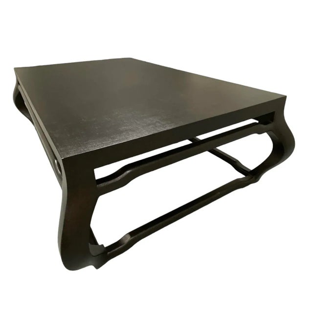Custom Linen Wrapped Springer Style Asian Coffee Table For Sale In Miami - Image 6 of 10