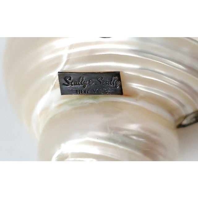 Metal Caviar Dish by Scully & Scully Sterling Silver 925 Hallmarked & Spoon Seashell Shell For Sale - Image 7 of 17