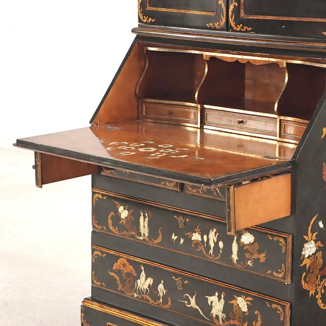 Chinoiserie Secretary Desk Two Piece For Sale - Image 4 of 7