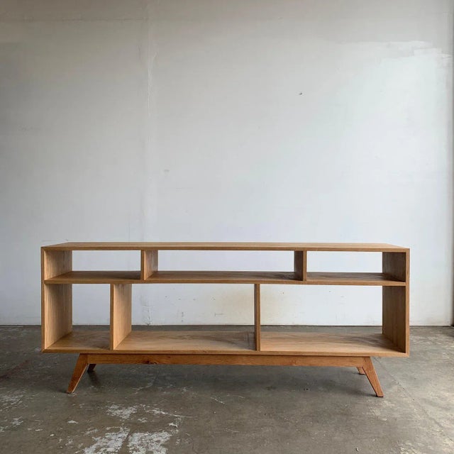 Contemporary White Oak Custom Bookshelf For Sale In Los Angeles - Image 6 of 6