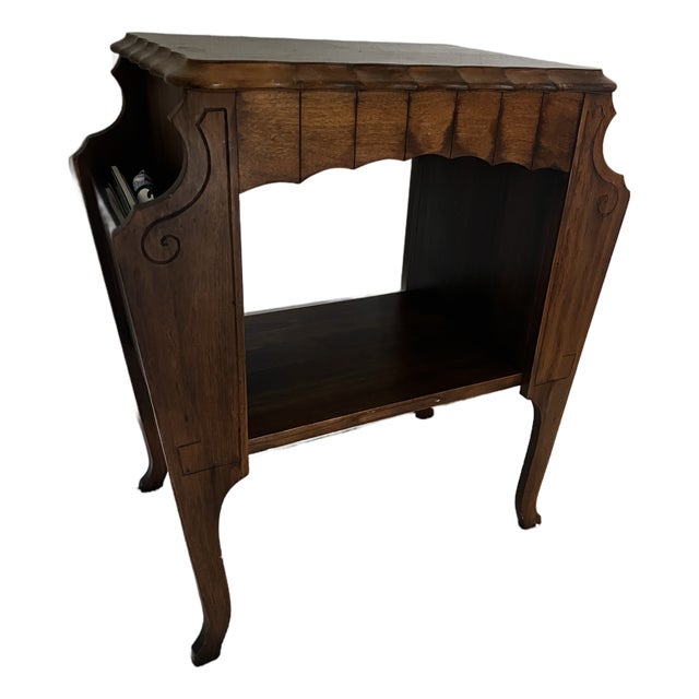1970s Wooden MCM Side Table With Shelf Storage For Sale