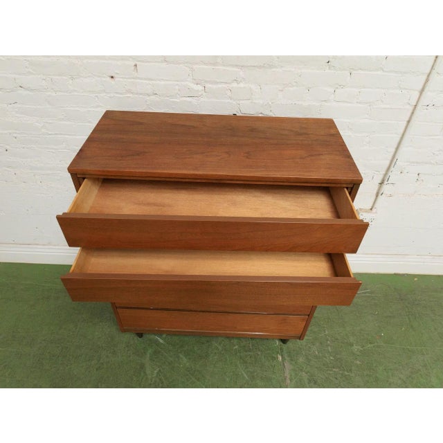 Mid 20th Century Mid Century Five Drawer Walnut Dresser For Sale - Image 9 of 12