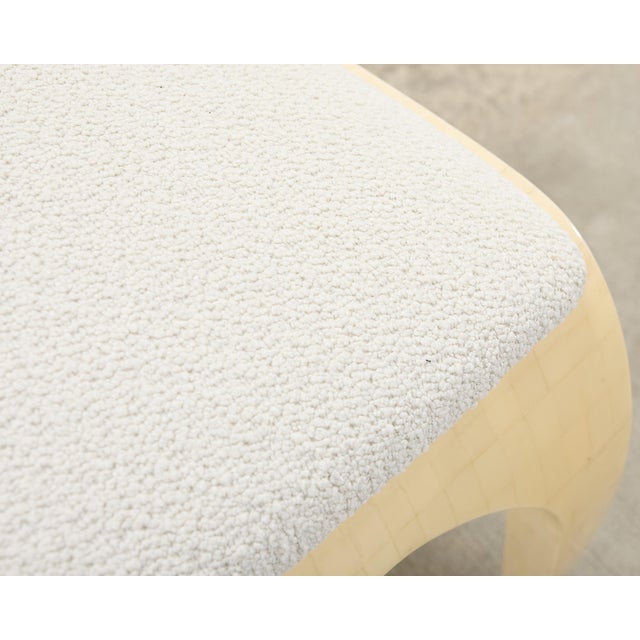 Enrique Garcel Colombian Tessellated Bone Chair With Bouclé For Sale - Image 13 of 18