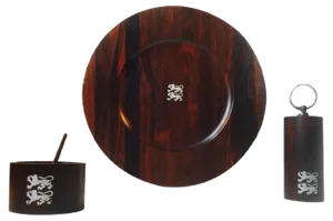 Vintage Danish Rosewood & Sterling Silver Tableware Set from Gram, Set of 4