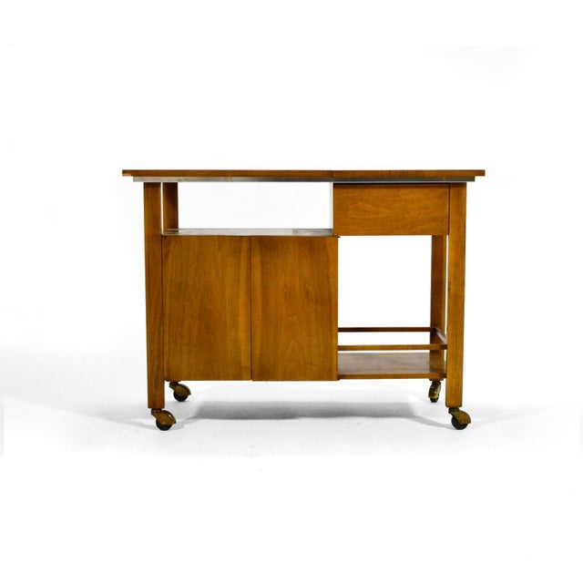 Wood John Widdicomb Bar Cart / Server with Expanding Top For Sale - Image 7 of 11