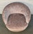 Vintage Modern Barrel Swivel Accent Chair in Blush Textured Velvet For Sale In New York - Image 6 of 12