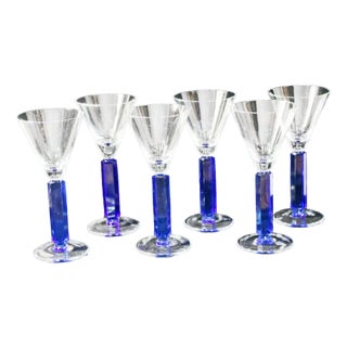 Art Deco Style Wine Glasses, 1962, Set of 6 For Sale