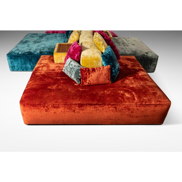Textile Mid-Century Italian Modern Modular Rainbow Double Sided Sofa / Sectional by Vibieffe, Italy, Circa 2000s For Sale - Image 7 of 12