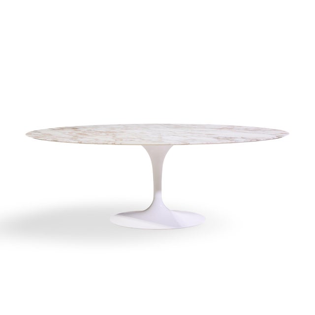 Eero Saarinen for Knoll Mid Century Tulip 84 Inch Marble Dining Table This dining table measures: 84 wide x 47 deep x...