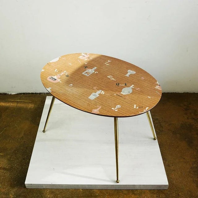 1950s Mid-Century Oval Cocktail Coffee Table attributed to Ilse Möbel Germany, 1950s For Sale - Image 5 of 9