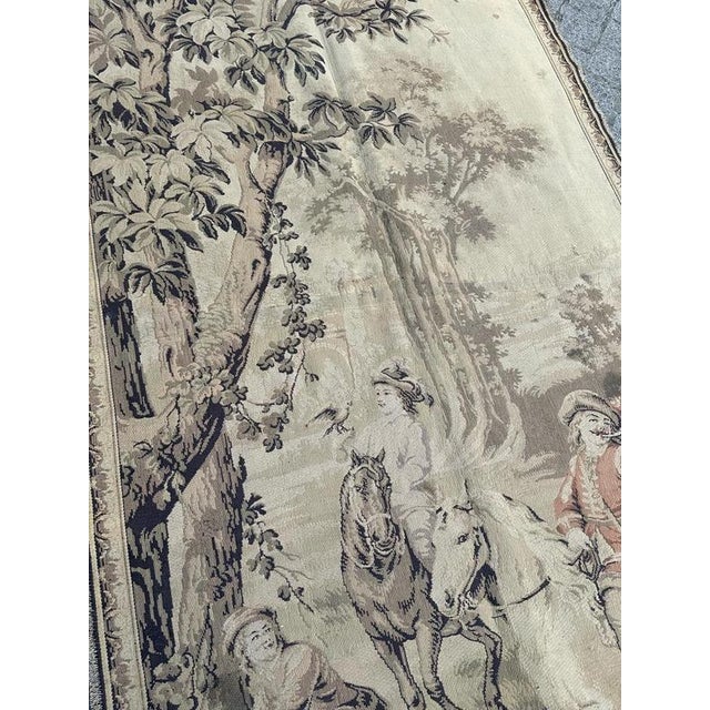 Vintage French Jacquard Tapestry Panel in the style of Aubusson, 1940s For Sale - Image 17 of 18