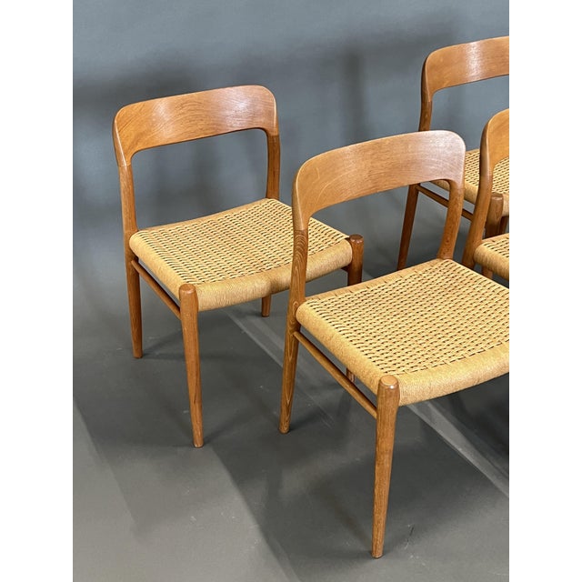 Vintage Chairs Model 75 by Niels Otto Møller for J.L. Møllers, Set of 4, in Flawless conditions. Designed 1960 to 1969 I...