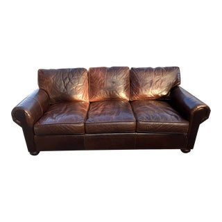 Restoration Hardware Leather Sofa For Sale