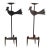 1950s Pair of French Iron Rooster Candlesticks For Sale