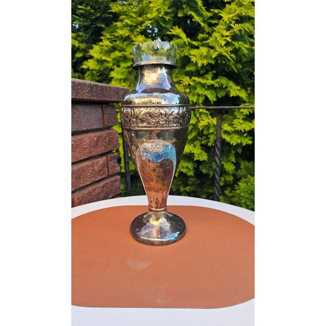 Art Deco Silver-Plated Vase with Glass Insert, 1929, Set of 2 For Sale - Image 12 of 13