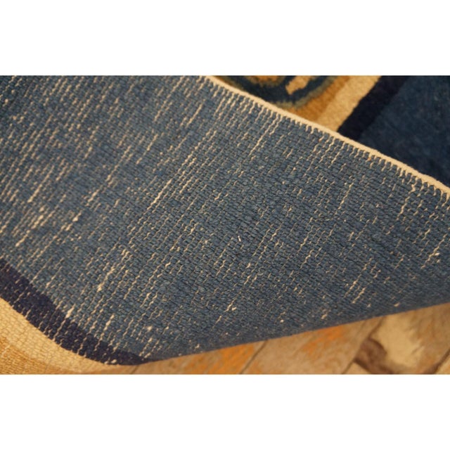 1890s Antique Chinese Peking Wool Rug Blue & Ivory Late Qing Dynasty 9' X 11' 8" For Sale - Image 9 of 9