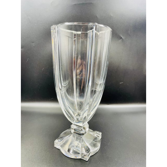 Late 20th Century Signed Miller Rogaska Pedestal Vase For Sale - Image 4 of 13