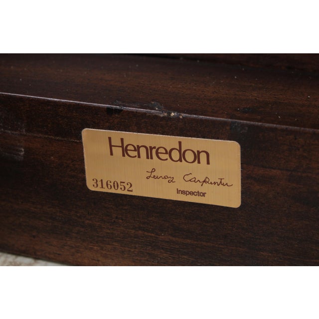 Henredon Scene 1 Campaign Style Oak Queen Size Bed For Sale - Image 17 of 18