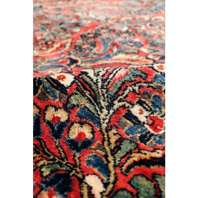 Pasargad Home Antique Sarouk Wool Area Rug-12'10" X 20' 5" , Red For Sale - Image 4 of 6