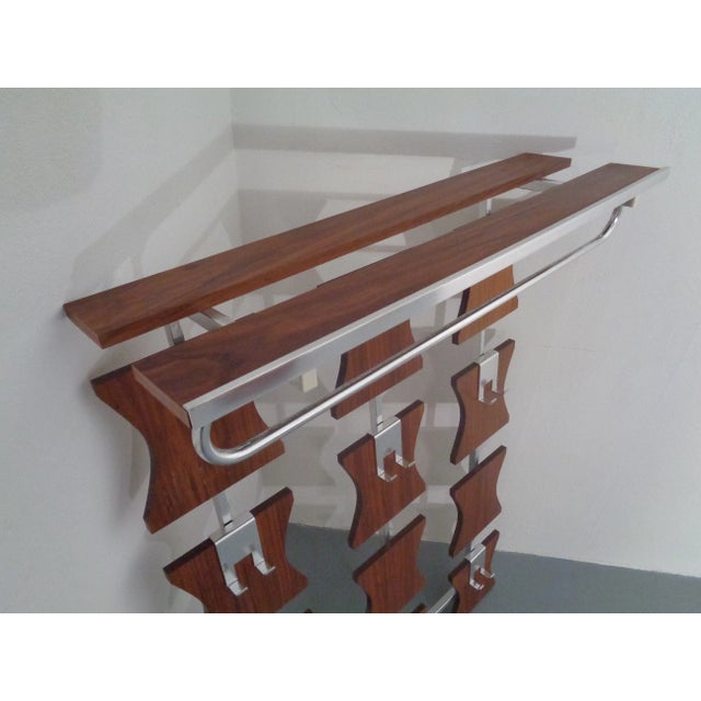 Wood Mid-Century Teak Wardrobe with Hat & Coat Rack, 1960s For Sale - Image 7 of 18