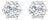 14K White Gold 1/2 Cttw Lab-Grown Diamond 6 Prong Hidden Halo Stud Earrings, A Pair For Sale