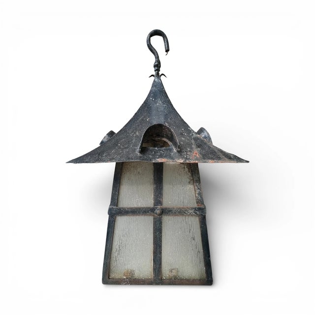 Vintage French Pair of Iron Lanterns For Sale - Image 4 of 5