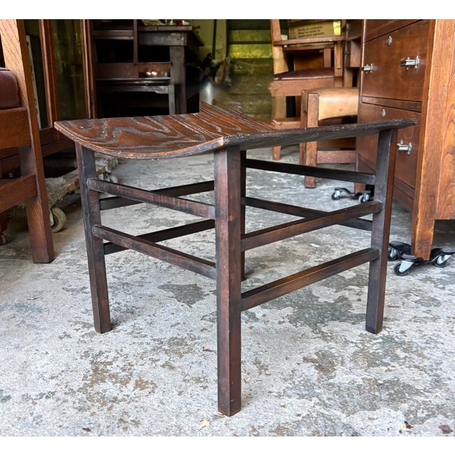 Coffee Antique Plain Leg Thebes Stool For Sale - Image 8 of 9