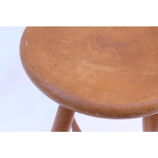 Scandinavian 3-Legged Farmer's Stool in Beech, 1890s For Sale - Image 11 of 12