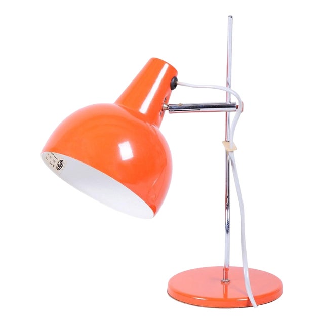 Mid-Century Table Lamp in Chrome attributed to J. Hůrka for Napako, Czech, 1960s For Sale
