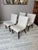 Mid-Century Modern Set of Four Vintage 1950s Walnut and Linen Dining Chairs After Conant Ball For Sale - Image 3 of 13