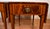 1930s English Hepplewhite Mahogany Satin Wood Inlay Leather Top Drop-Leaf Pembroke Side Tables For Sale - Image 4 of 18