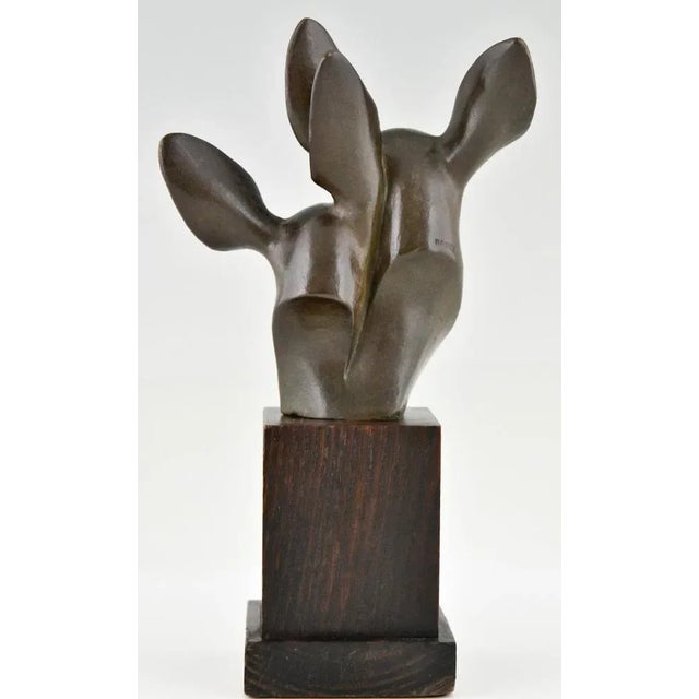 G.H. Laurent, Art Deco Bust of Two Deer, 1930, Bronze For Sale - Image 4 of 11