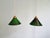 Art Deco Conical Green Opaline Glass Pendant Lights, Set of 2 For Sale - Image 10 of 14