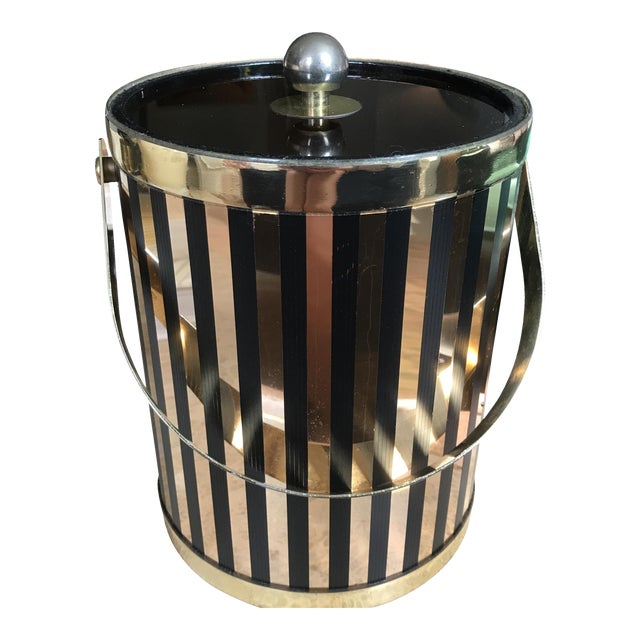 Vintage Black & Gold Ice Bucket Chairish