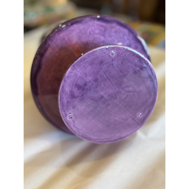 Sculpture Materials Mid-Century Modern Drip Glaze, Purple Pot or Vase For Sale - Image 7 of 8