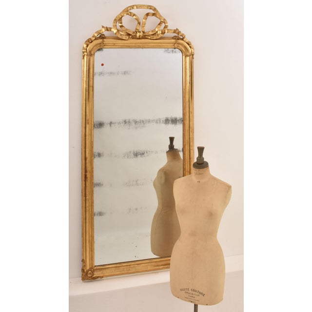 Antique Louis Philippe Gold Leaf Mirror, 1800s For Sale - Image 3 of 12