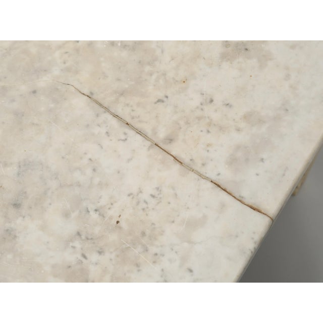 Original Country English Pastry Shop Kitchen Island, Marble Top For Sale - Image 9 of 13