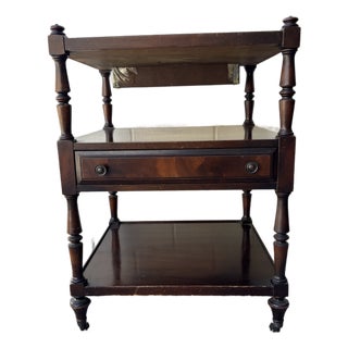Antique Mahogany Three-Tier Serving Trolley / Whatnot / Étagère For Sale