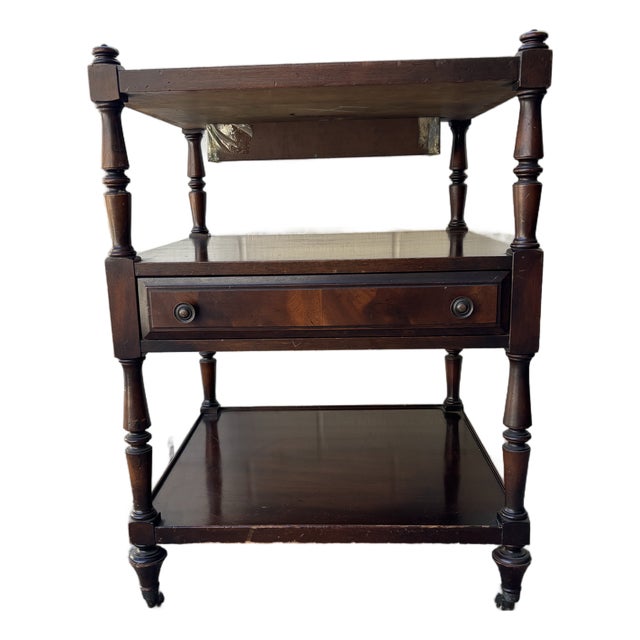 Antique Mahogany Three-Tier Serving Trolley / Whatnot / Étagère For Sale