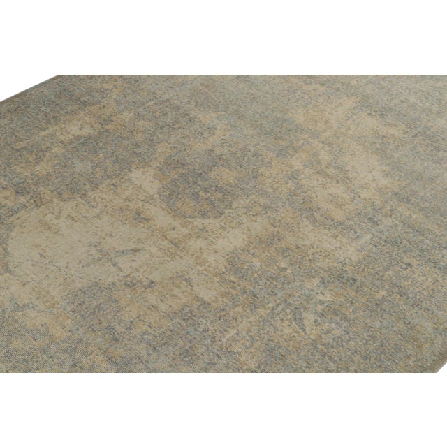 Rug & Kilim Distressed Style Modern Rug in Blue, Beige Abstract Pattern by Rug & Kilim For Sale - Image 4 of 6