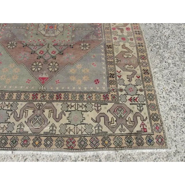 Textile Hand Wowen Wool Turkish Rug, Rug,Vintage Rug,Beatifull Color Combination Turkish Retro Rug, Home Decor 5'4" X 7'1" Ft For Sale - Image 7 of 11