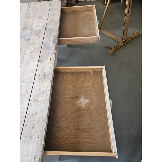Antique Farmhouse / Art Table For Sale - Image 6 of 10
