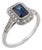 Vintage Sapphire Diamond Platinum Ring, Size 7 For Sale