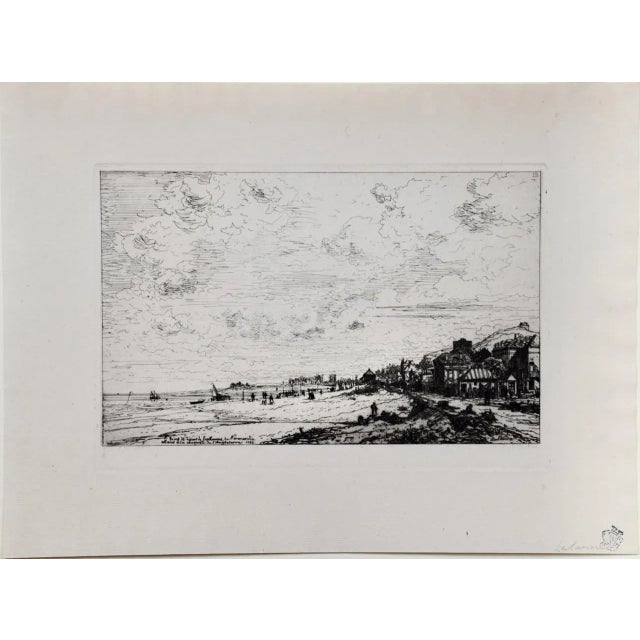 The Beach in Normandy, France, Near Bayeux: A 19th C. Etching by Maxime Lalanne, 1868 For Sale In San Francisco - Image 6 of 6