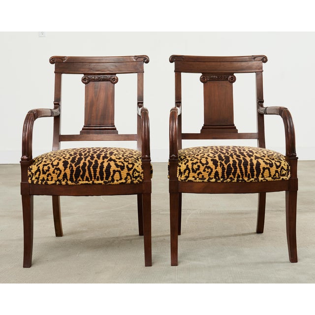Late 20th Century Set of Six English Regency Style Anglo-Indian Dining Chairs For Sale - Image 5 of 18