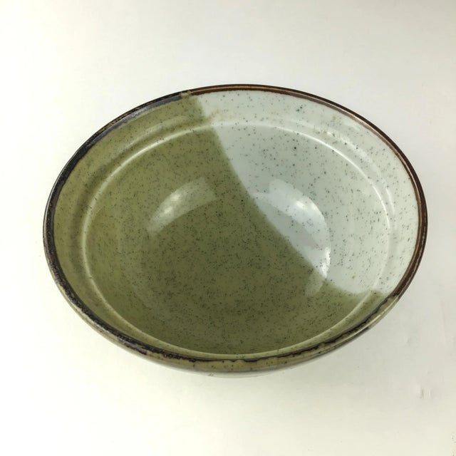 French Vintage Stoneware Bowl Artisan Hand Turned Pottery For Sale - Image 3 of 10