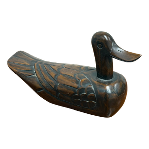 Folk Art Hand Carved Wooden Duck