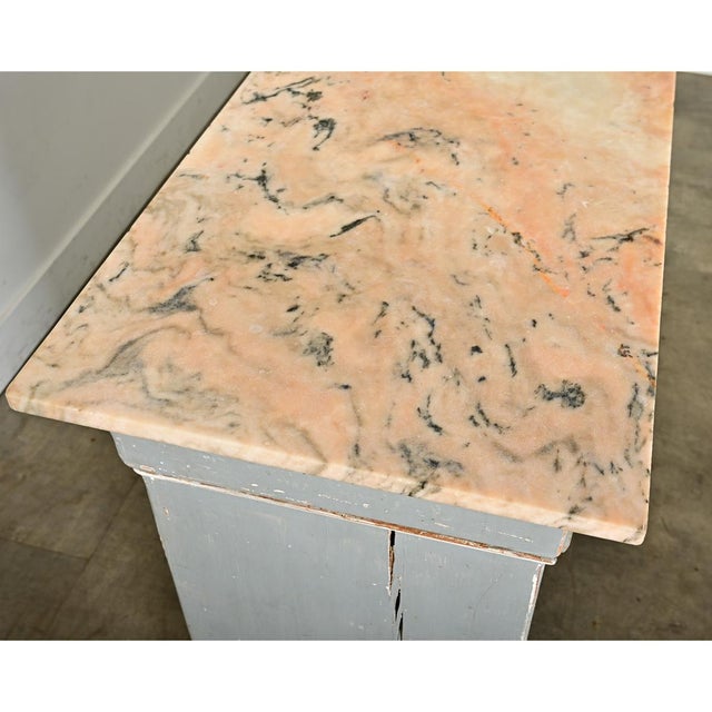 French 19th Century Marble-Top Painted Shop Counter For Sale - Image 12 of 15